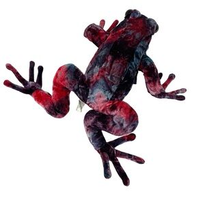 Vintage Y2K TyeDye Tree Frog Purple Blue Funky Hand Puppet Sunny Puppets 2003 Lg